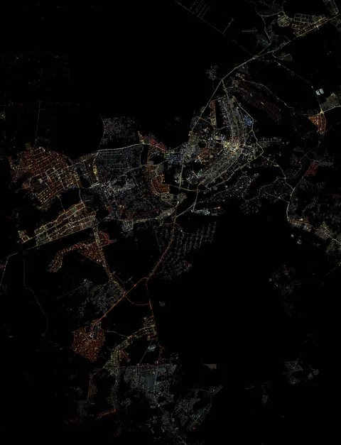 Brasília at night, captured from Space Station. More details in comments.