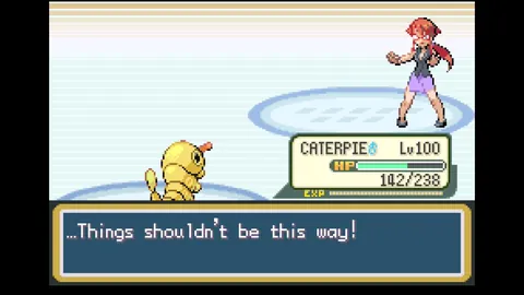 Leaf Green Switch only 1 caterpie pokemon league rematch progress.