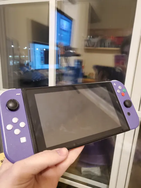 Finally finished painting my switch! The back plate has the gamecube logo on it.