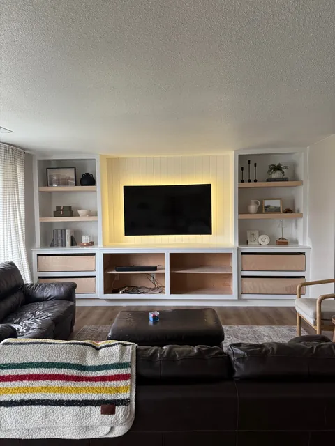 Built this over the longest ‘weekend project’ ever. Finally finished my first set of built-ins in my home!