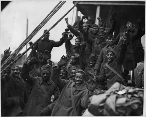 369th Infantry (formerly 15th) New York Regulars, return to New york after the end of the war, circa  (1919)