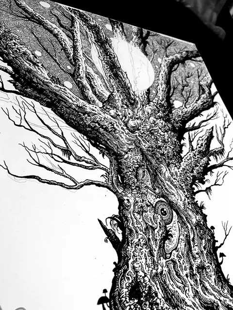 I’m 20 hours into drawing this tree 😮‍💨