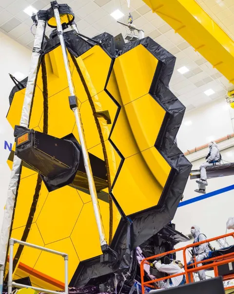 The James Webb space telescope fully open for the last time on Earth prior to launch on October 31st