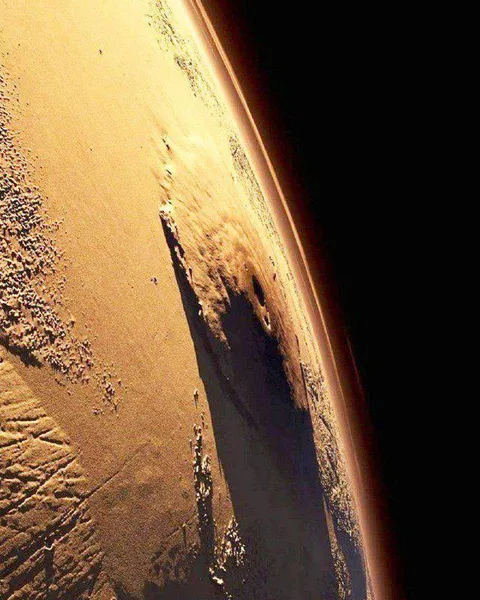 Olympus Mons on Mars is the highest mountain in the solar system.