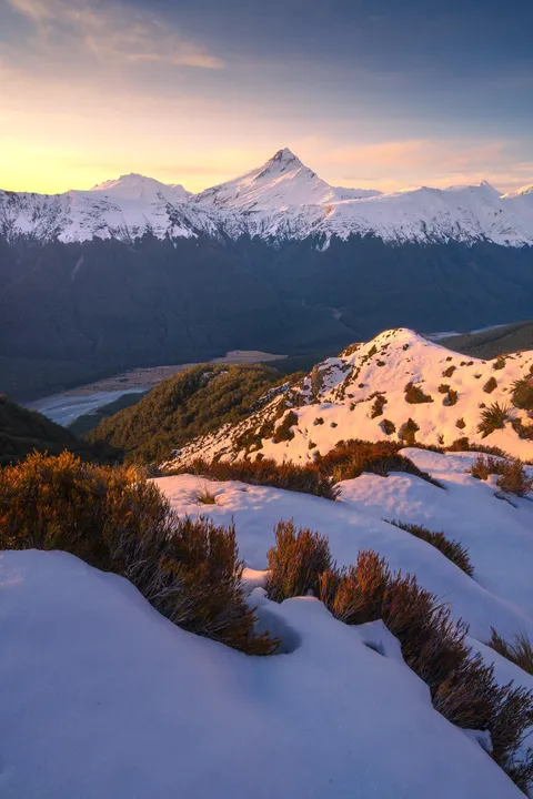 Sunset over the Southern Alps, New Zealand {OC} (1500x1000) 
