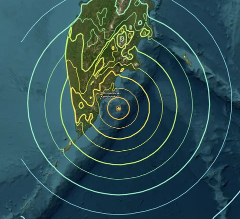 Largest earthquake in 14 years strikes off the coast of Kamchatka, Russia.
