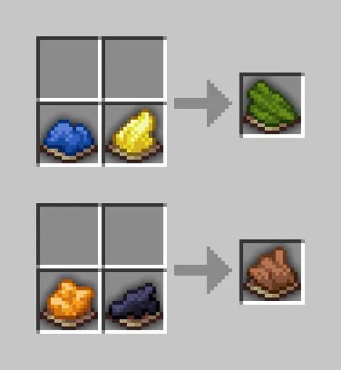 These 2 crafting recipes do not exist