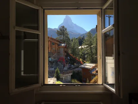 The view from my hostel in Zermatt