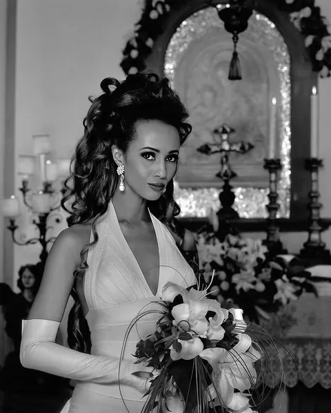 Iman &amp; David Bowie on their wedding day in Florence, Italy, June 6, 1992