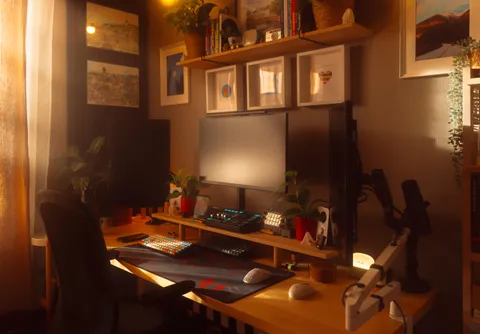 Basking In Cozy Autumn Sunset 