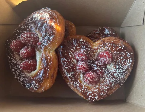 [i ate] Beautiful chocolate and raspberry croissants