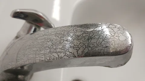 The corrosion on this water tap looks like a map