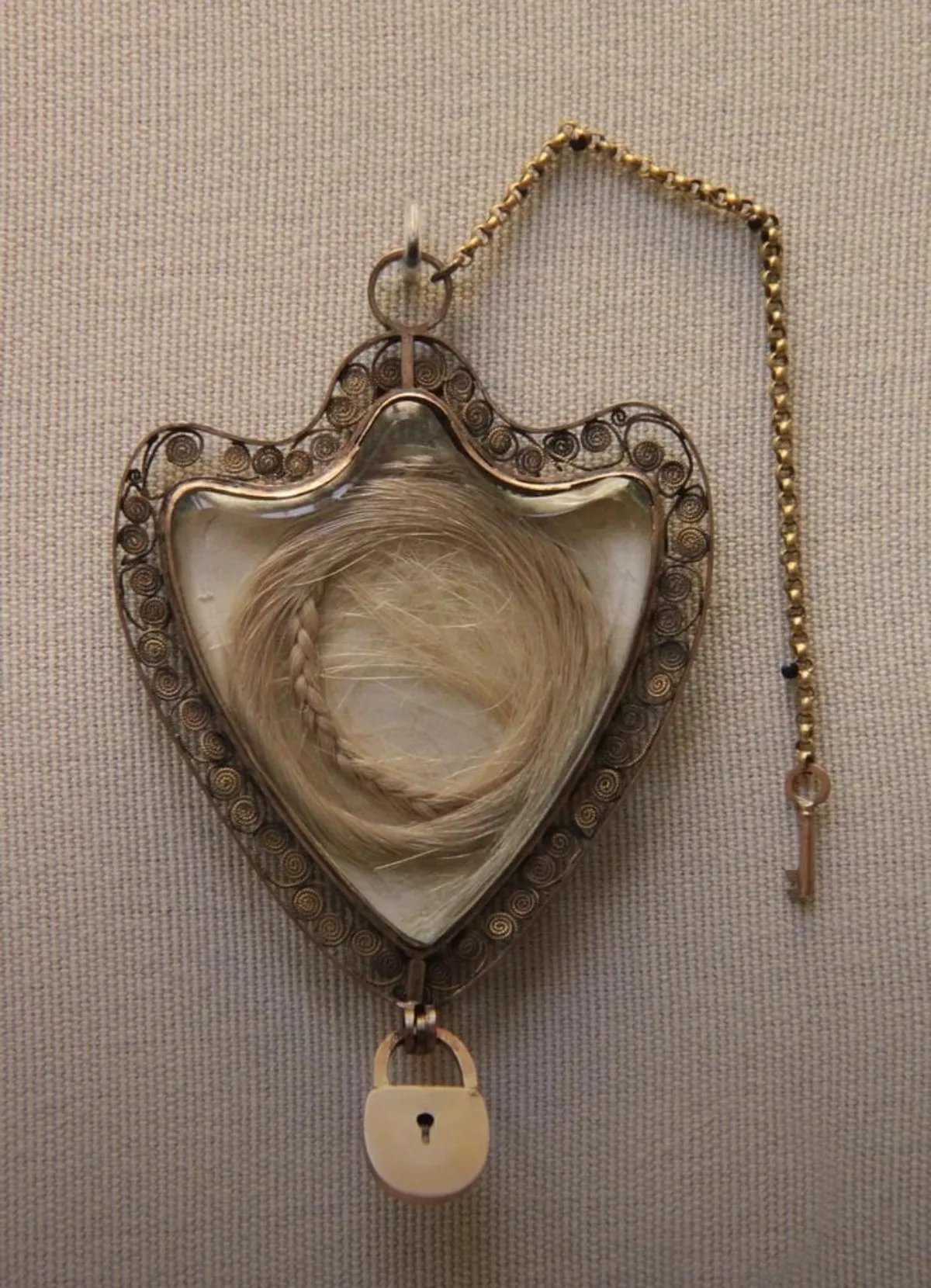 Hair of Marie Antoinette in a golden locket