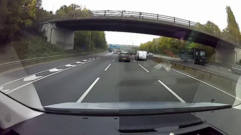 Van driver not paying attention in traffic, domino effect leads to car in next lane to get flipped by truck [OC]