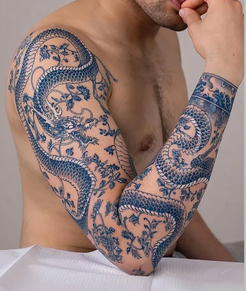 Tattoo artist turn skin into Porcelain inspired Art