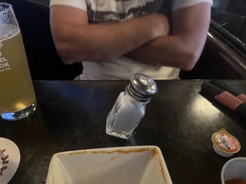My dad balanced a salt shaker