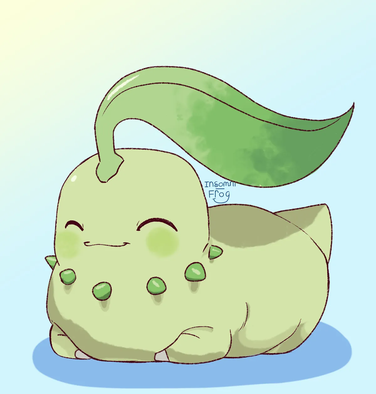 I drew Chikorita because legends ZA tomorrow (at least tomorrow for me) (OC)
