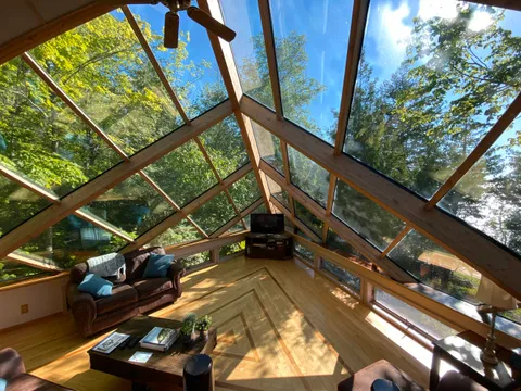 Living room in a lake house in Wisconsin
