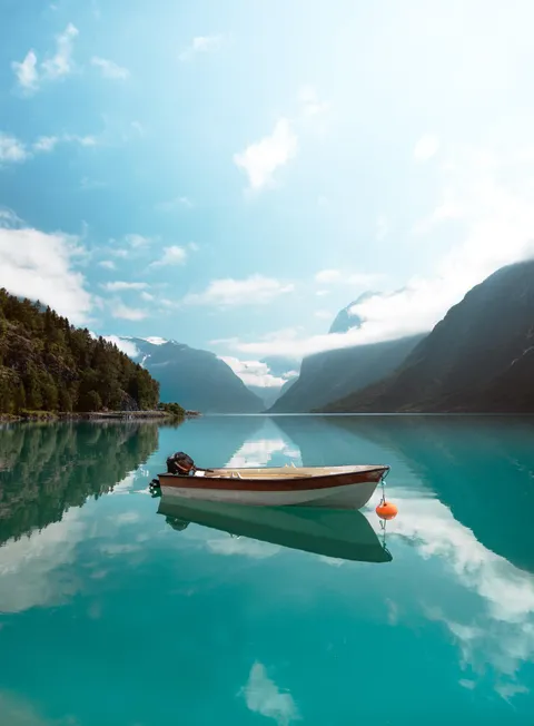 ITAP of a boat in a fjord