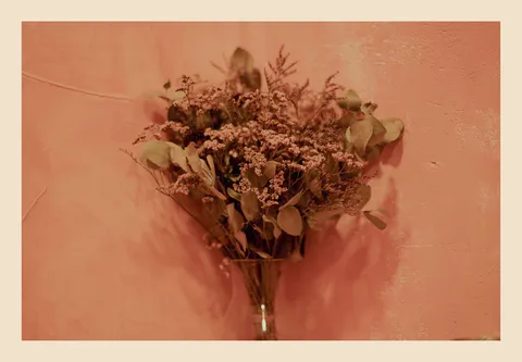 ITAP of flowers in a bathroom 