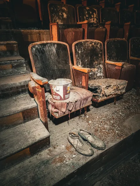 Rotting seats in a theater