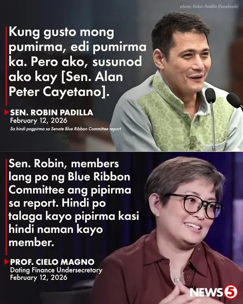 Prof. Cielo Magno to Sen. Padilla: “Sen. Robin, members lang po ng Blue Ribbon Committee ang pipirma sa report. Hindi po talaga kayo pipirma kasi hindi naman kayo member.”