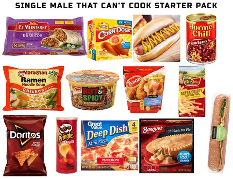 Single Male that can't cook Starter Pack