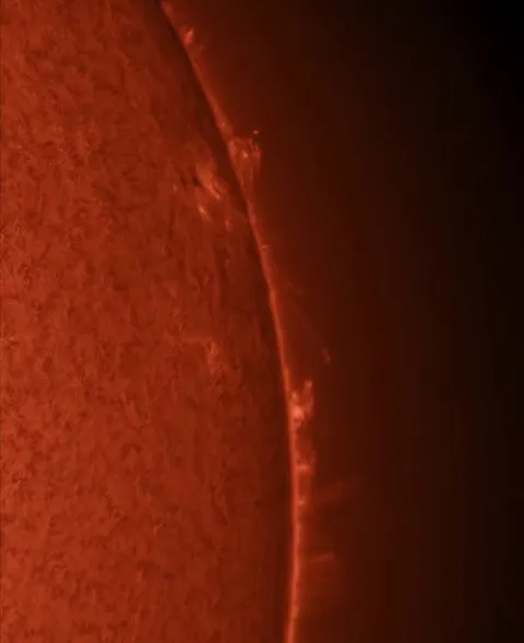 2 hour timelapse animation of departing sunspot acitivity from Feb 15th