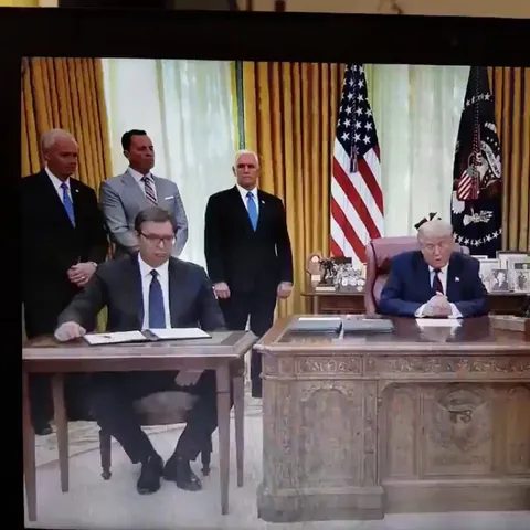 The moment Serbian President Vucic realizes that the statement he just signed (apparently without reading) commits his country to moving its embassy in Israel to Jerusalem...