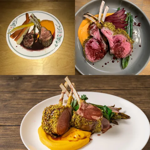 Three years of progression for roughly the same lamb dish.