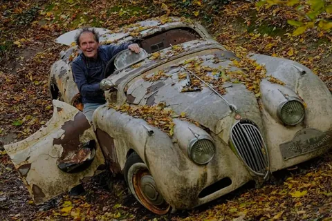 A vintage car graveyard in western Germany