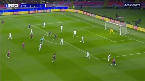 Yamal solo effort hits the post vs Inter