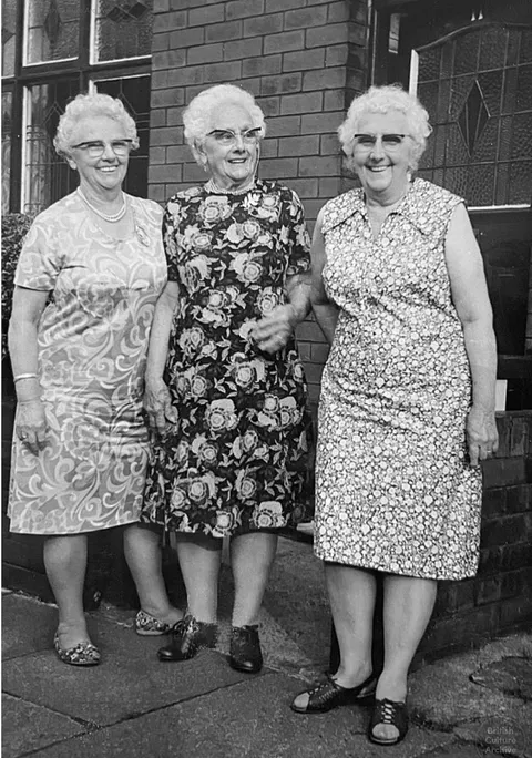Three jolly sisters in Failsworth, Greater Manchester, 1970s