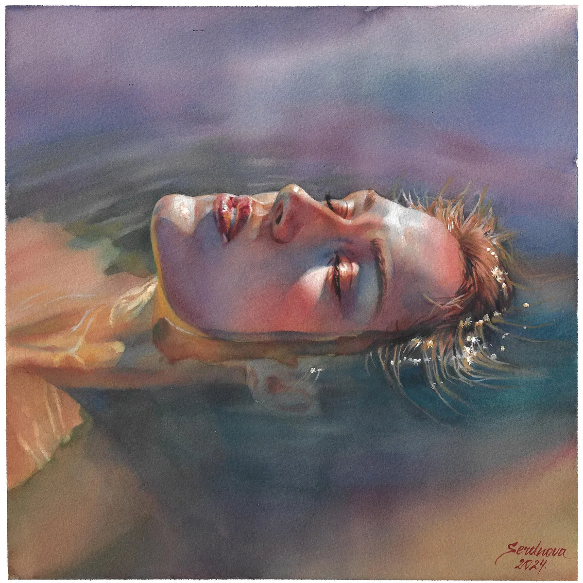 Woman by the river, Anastasiia Serdnova , Watercolor, 2024