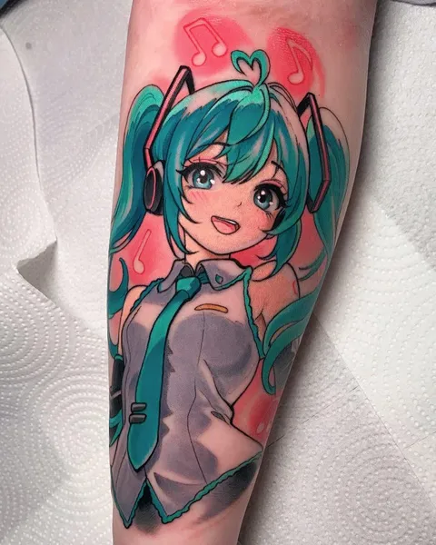 Hatsune Miku by Jessica Penfold at Legacy Tattoo in Haverhill, UK