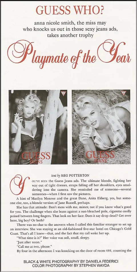 Anna Nicole Smith’s Playmate of the Year spread. June 1993
