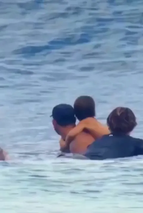 Great moment between a father and a son.