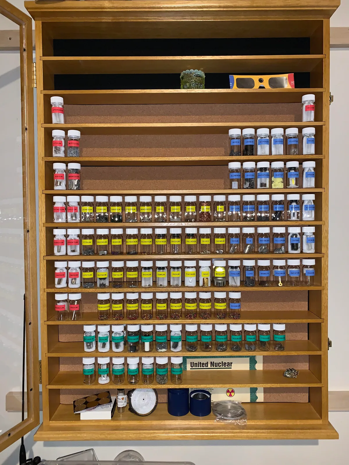 This is my Periodic Table of Elements with actual elements!