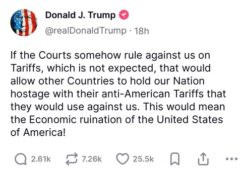 The only reason they're tariffing us is because of HIM.