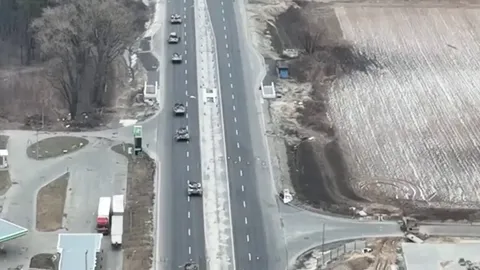 Russian column gets ambushed from point blank range near Kyiv