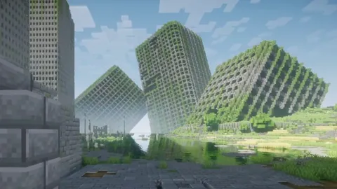 I made an abandoned city in minecraft