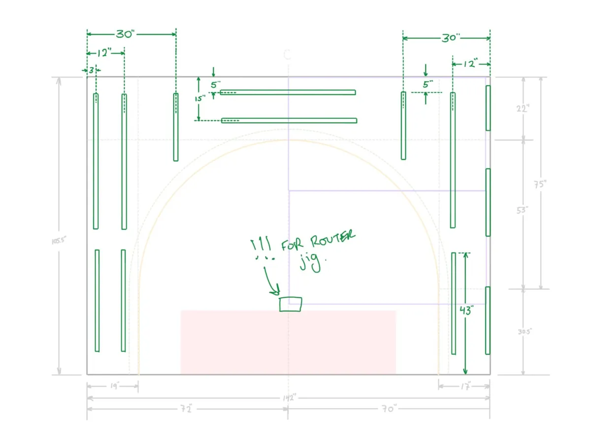 Bedroom Arch w. LED Lighting