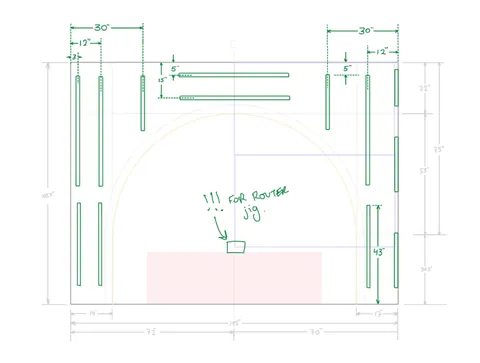 Bedroom Arch w. LED Lighting