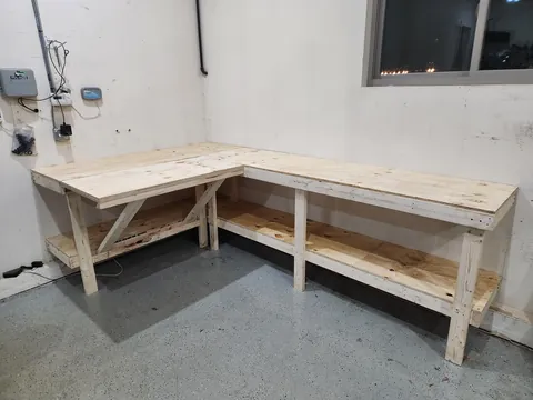 I built a workbench with my 16 y/o son (so we could do more DIY projects).