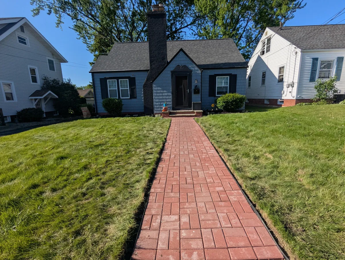 Finally replaced the awful sunken asphalt brick "pavers".