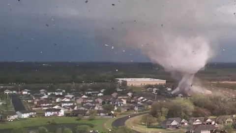 Drone footage from yesterday in Kansas.