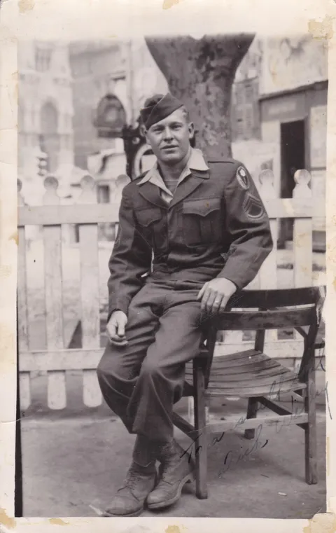 Anti-fascist and wooer of mademoiselles and fraulines, from Pennsylvania.  My grandfather.