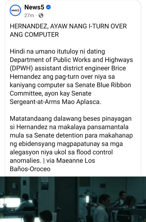 May nanakot na. Haggle na mag state witness and give him protection, if kasing lala ng death threats na ang pinapadala then malala ang laman ng computer