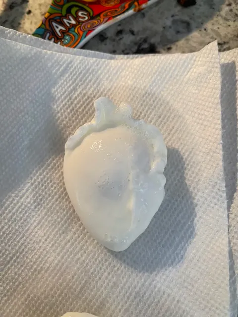 One of the eggs I poached this morning came out looking like a human heart