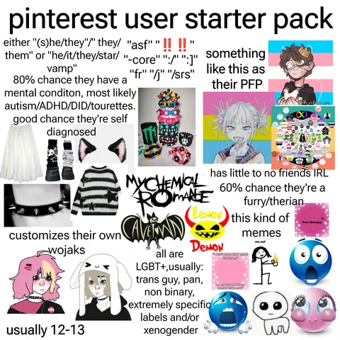 average pinterest user starterpack